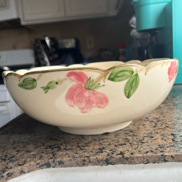 Large Salad Bowl Franciscan Pottery California Mid Century Desert Rose Pattern - Picture 2 of 10